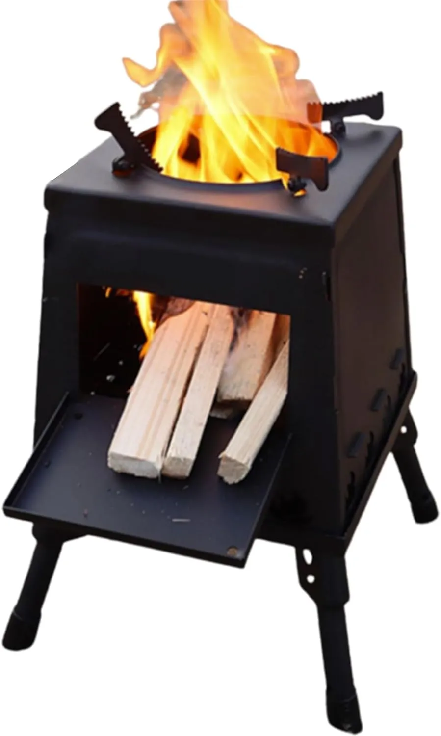Outdoor Wood Burning Stove, Portable Camping Wood Stove, Detachable Hot Tent Stove with Gloves, for 2 to 3 People Outdoor Camping, Travel, Picnic