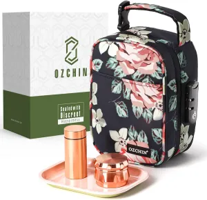 OZCHIN Large Smell Proof Bag with Combination Lock Odor Proof Lock Box Travel Storage Case Activated Charcoal Bag Great Christmas Gift (Flower)