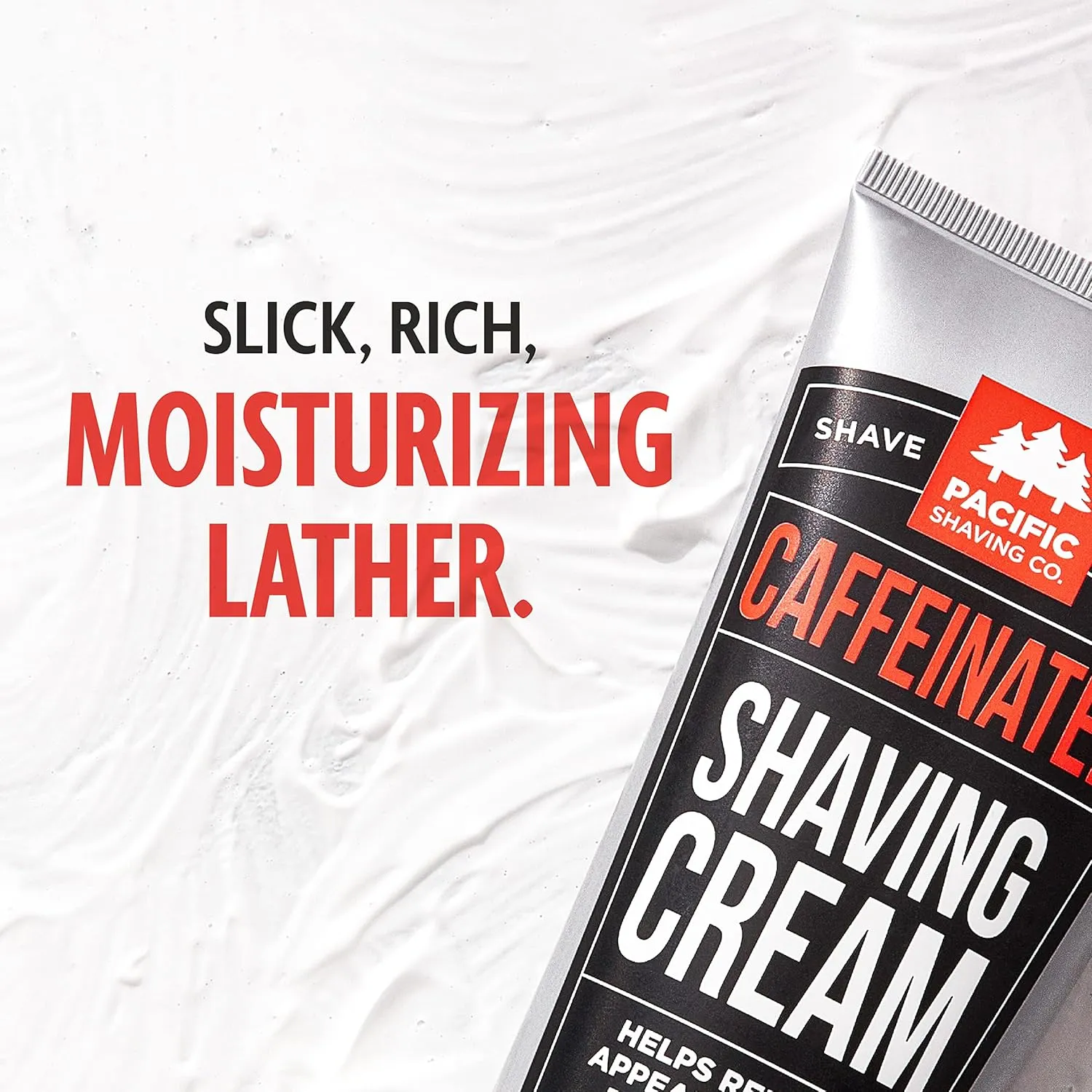 Pacific Shaving Company Caffeinated Shaving Cream - Caffeine, Shea Butter   Spearmint Antioxidant Shaving Cream - Clean Formula for Hydrating, Redness Reducing   Irritation-Free Shave (3.4 Oz, 2 Pack)