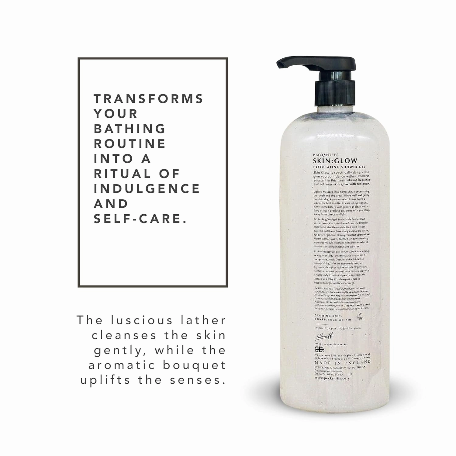 Pecksniff's Coconut & Dragon Fruit Radiance Exfoliating Shower Gel | 1000 ml / 33.80 Fl Oz