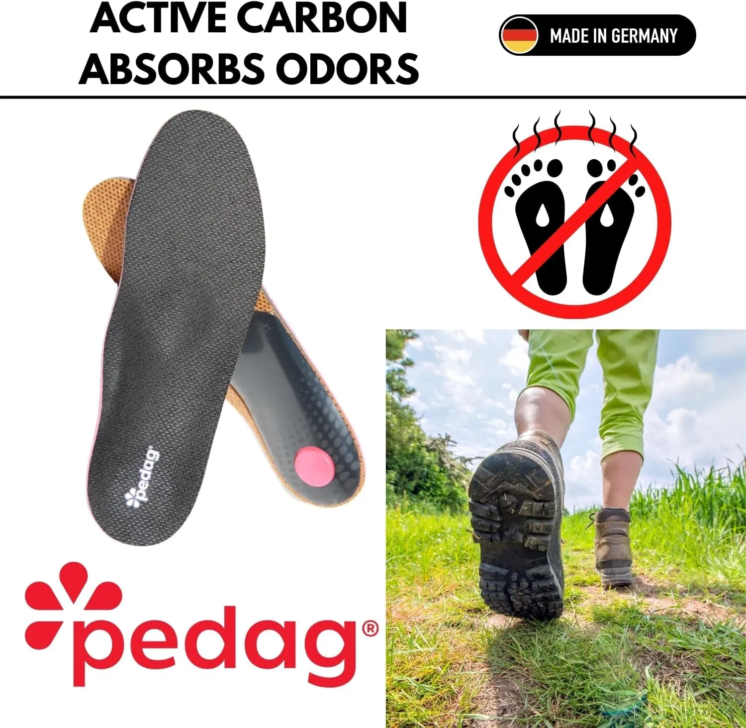Pedag Plantar Fasciitis | German Made | Arch Support Orthotic Insoles Inserts for Men and Women | Heat Moldable Shoe Inserts | Medium and High Arch | Foot Pain Relief | Anti Odor | Women US 6/ EU 36
