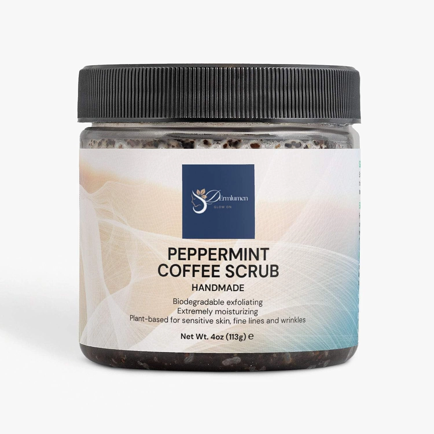 Peppermint Coffee Scrub – Exfoliating Body Scrub for Smooth, Glowing Skin – With Arabica Coffee, Coconut Oil & Mint – Reduces Cellulite & Dryness – 8oz