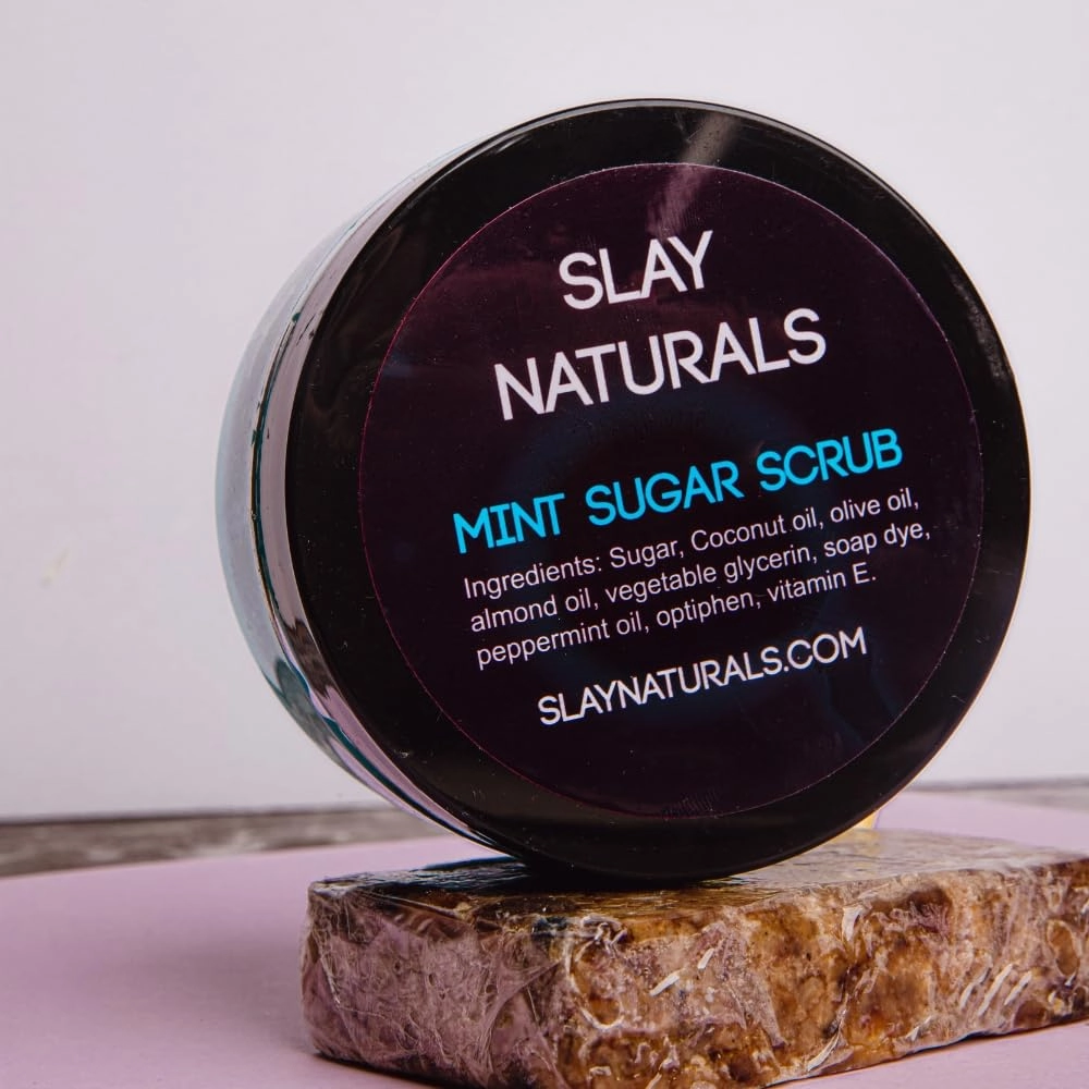 Peppermint Sugar Scrub| Exfoliating, Hydrating & Moisturizing | Made With Real Sugar (Peppermint, 8 oz)
