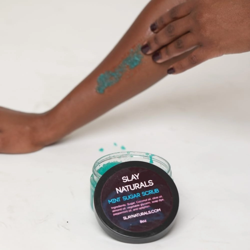 Peppermint Sugar Scrub| Exfoliating, Hydrating & Moisturizing | Made With Real Sugar (Peppermint, 8 oz)