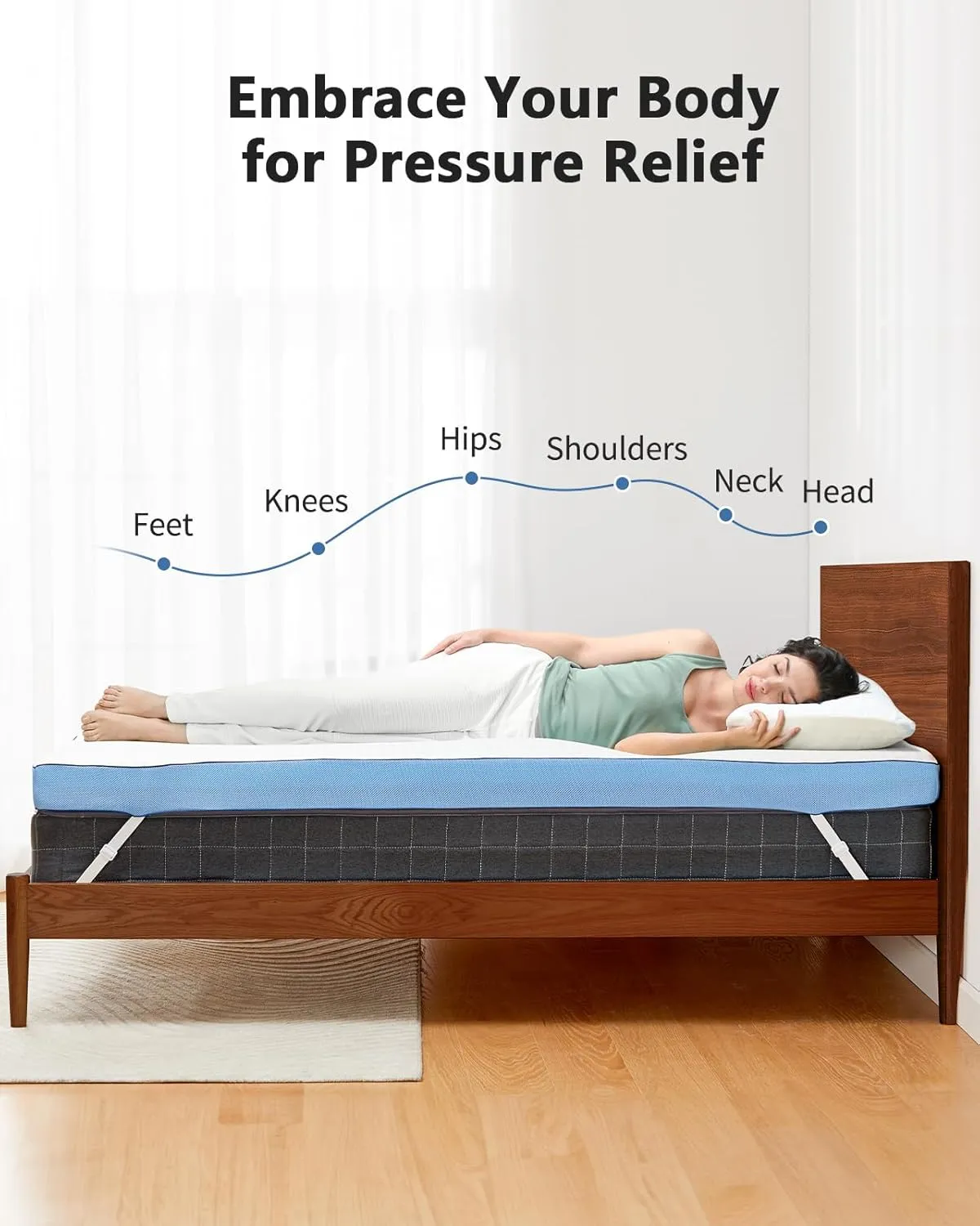 PERLECARE 3 Inch Firm Mattress Topper Twin XL Size, Cooling Gel-Infused & Bamboo Charcoal Memory Foam Bed Topper for Pain Relief, High-Density Mattress Pad with Removable Cover, CertiPUR-US Certified