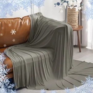 PHF Reversible Double Cooling Blanket Twin Size,Soft Arc-Chill Q-Max>0.5 Thin Summer Throw for Hot Sleeper,Breathable Lightweight Portable Silky Single Layer for Home Office Travel Car,Charcoal
