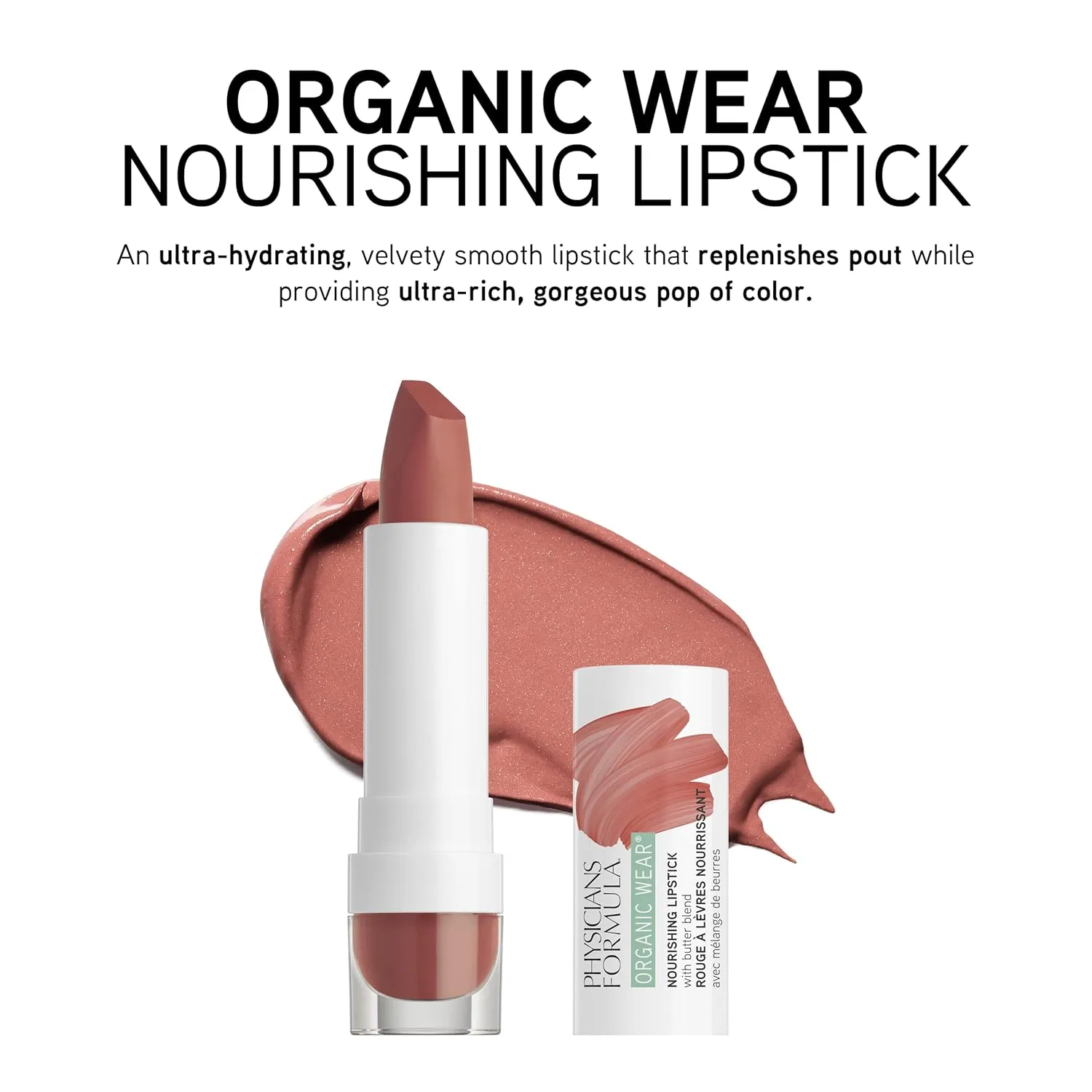 Physicians Formula Organic Wear All Natural Lipstick, Buttercup, Nourishing, Dermatologist Approved, Gluten Free