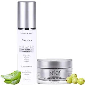 Pneuma Nitric Oxide Age Defiance Gel Cleanser and Nitric Oxide Face Cream Skin Care, Gentle, Anti-Aging, for All Skin Types