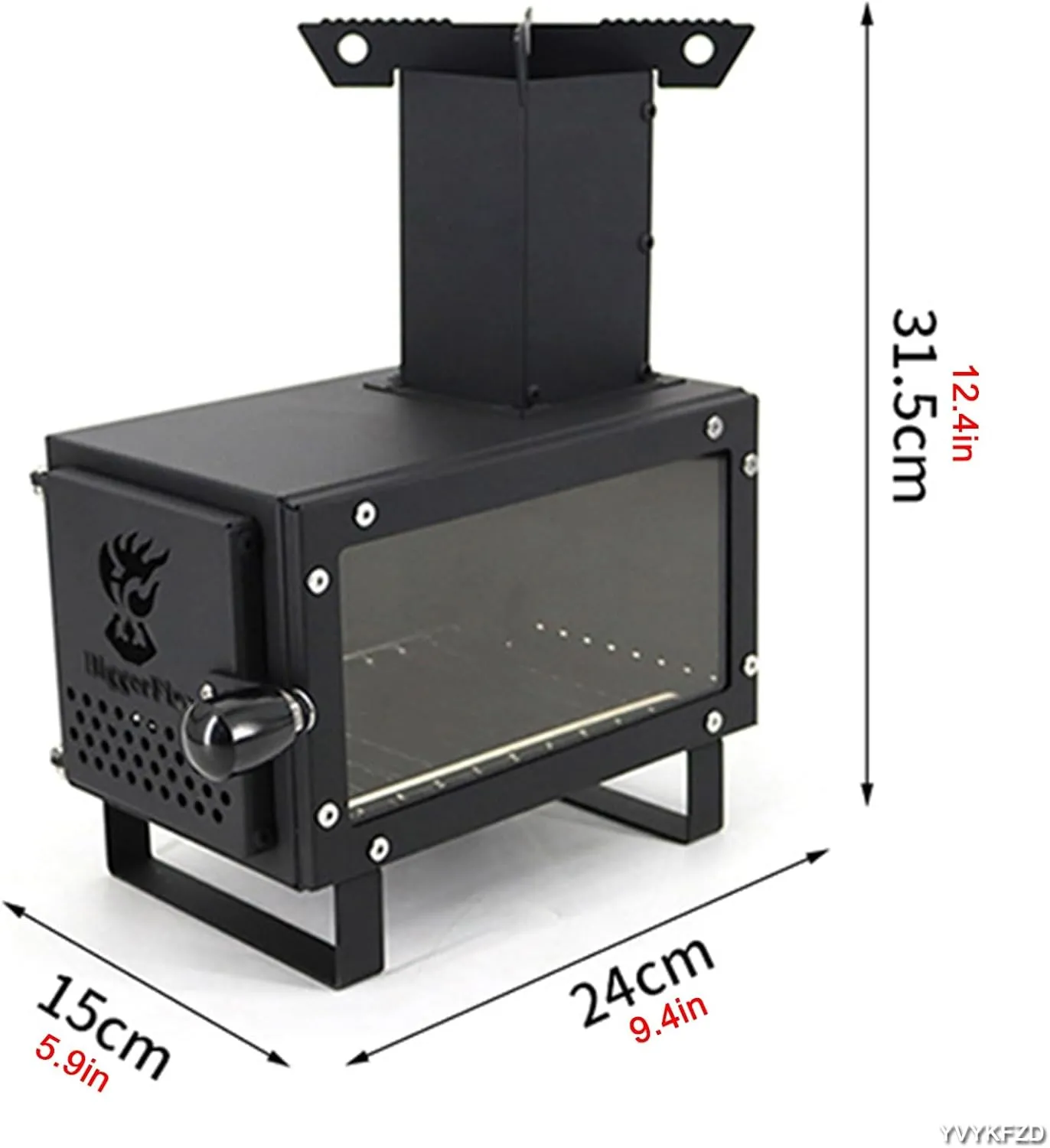 Portable Camping Stove, Detachable Wood Stove, Outdoor Hot Tent Wood Burning Stove, for 2 to 3 People Camping, Picnic, BBQ, Hunting, Fishing
