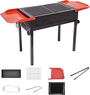 Portable Charcoal Grill Folding Camping Grill Compact Foldable Grill Height Adjustable for Outdoor Cooking Camping Hiking Picnics or Any Outdoor Event M