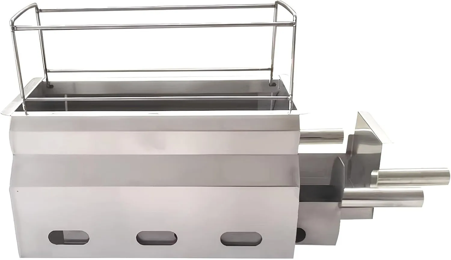 Portable Charcoal Grill with Pull-Out Charcoal Basin, Stainless Steel BBQ Grill, Compact Camping BBQ with Charcoal Clip, Skewers, for Camping, Party, Backyard(56 * 26.0cm/22 * 10.2in)