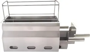 Portable Charcoal Grill with Pull-Out Charcoal Basin, Stainless Steel BBQ Grill, Compact Camping BBQ with Charcoal Clip, Skewers, for Camping, Party, Backyard(56 * 26.0cm/22 * 10.2in)