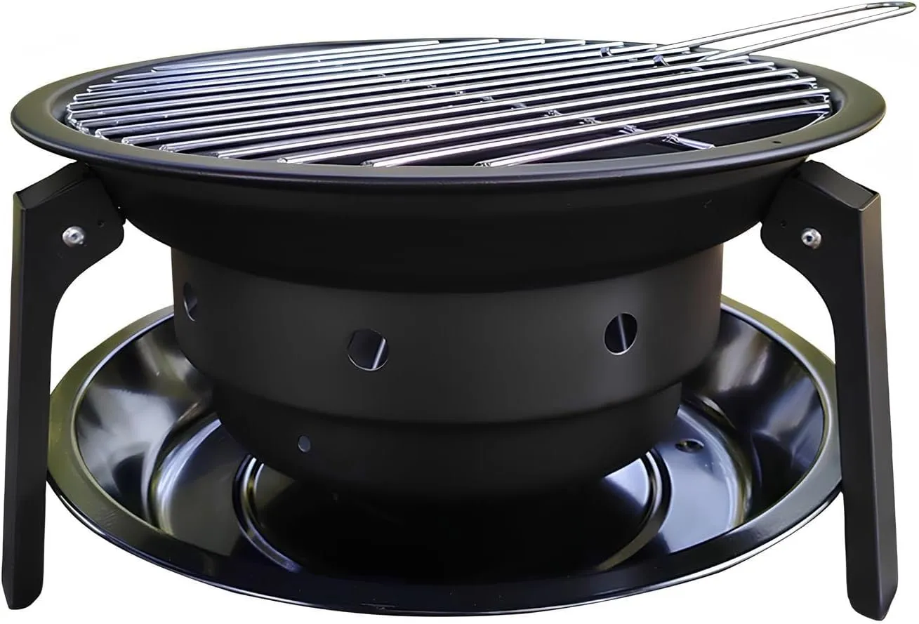 Portable Folding BBQ Grill – Barbecue Charcoal Grill, Outdoor Barbecue Grill with Storage Bag, Grill and Insulated Water Tray, 3-5 People Use, for Camping Picnic Hiking Party