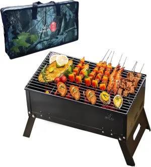 Portable Small Charcoal Grills, Stainless Steel Folding BBQ Grill, Grills Outdoor Cooking for Outside Grill, Best Grilling gifts for men, Dad, Father, Friends, BBQ Lovers