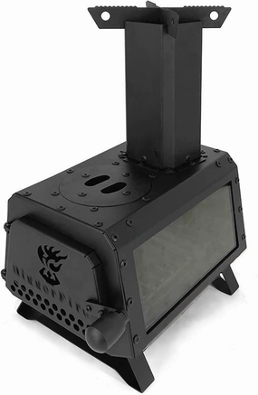 Portable Camping Wood Stove, Outdoor Wood Burning Stove, Multifunctional Hot Tent Stove, for 2 to 3 People Winter Camping, Picnic, BBQ, Hunting