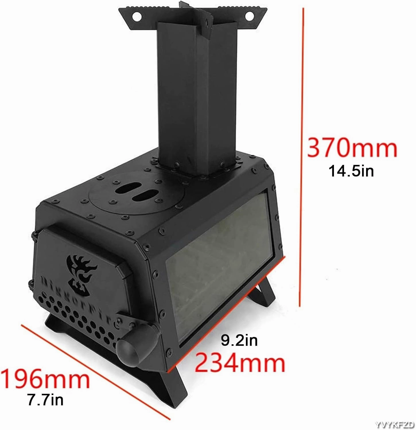 Portable Camping Wood Stove, Outdoor Wood Burning Stove, Multifunctional Hot Tent Stove, for 2 to 3 People Winter Camping, Picnic, BBQ, Hunting