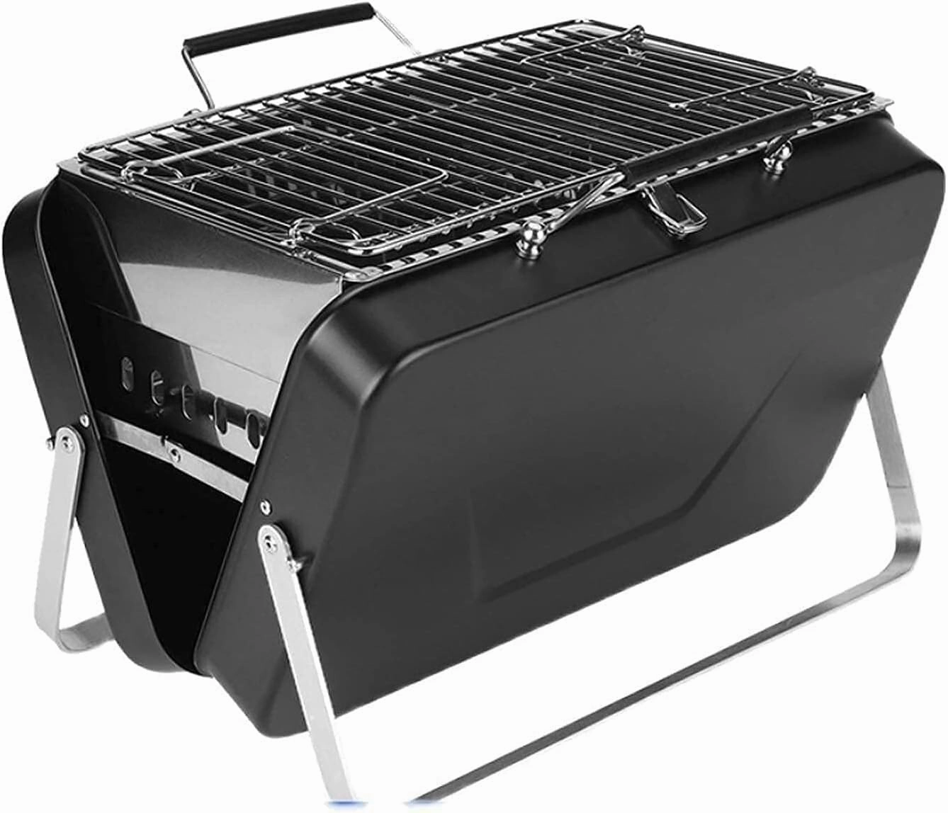 Portable Charcoal BBQ Grill with Detachable Tray, Lightweight Iron Camping for Outdoor Cooking, Hiking, Picnic, and Travel