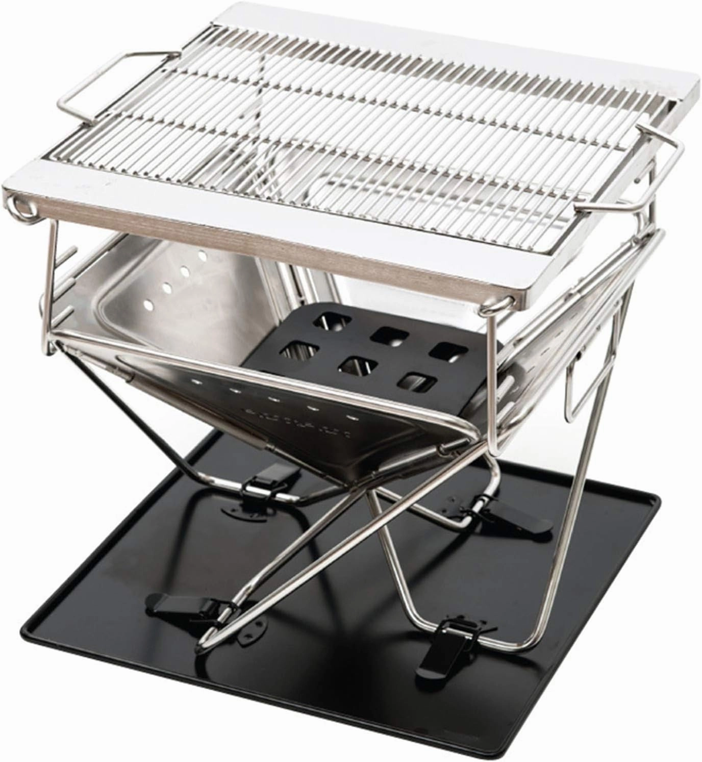 Portable Wood Burning Camping Stove Folding Stainless Steel Stove for Cooking BBQ Picnic for Bakcyard Barbeque Camping Picnic