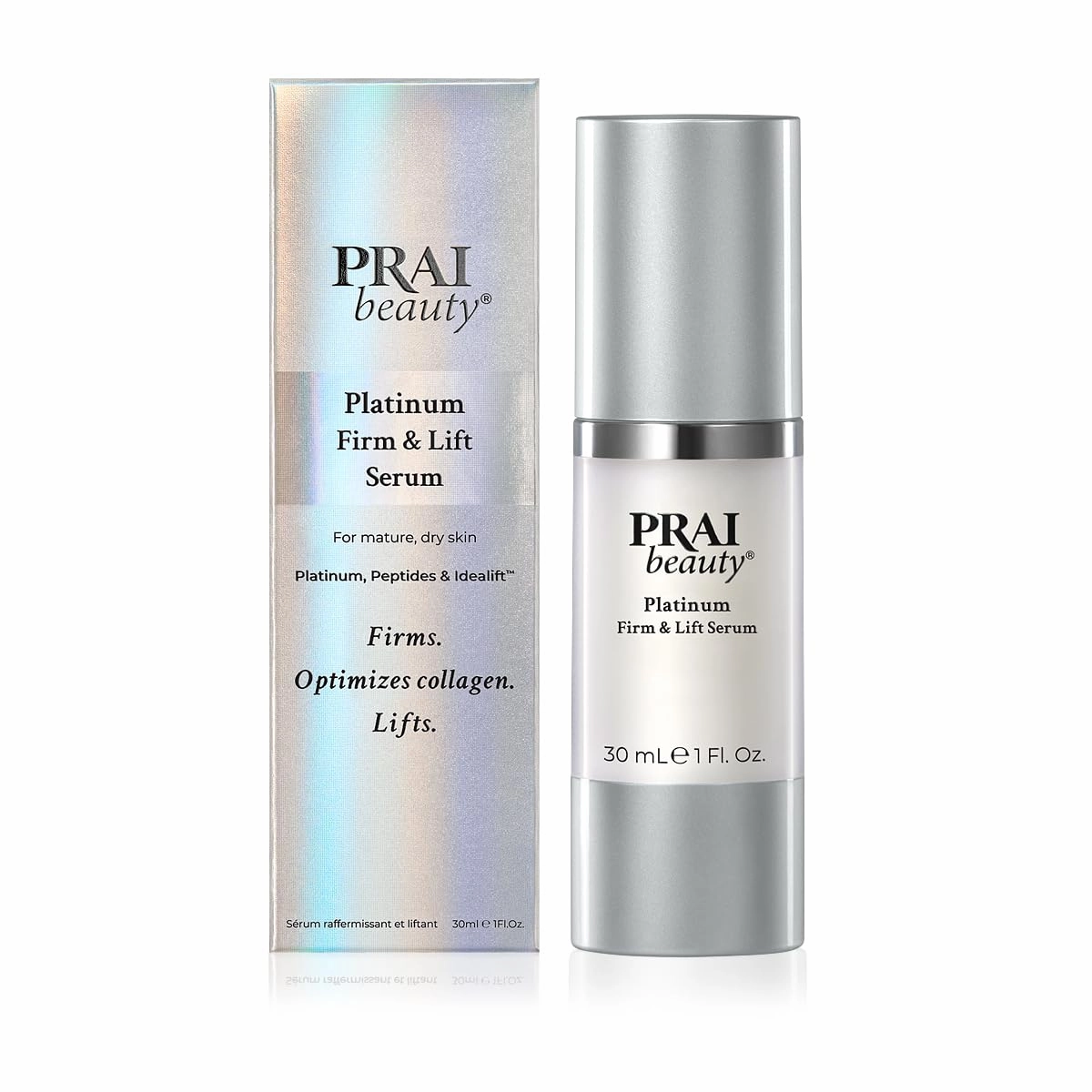 PRAI Beauty Platinum Firm and Lift Serum, Anti-Aging Face Serum for Instant Face Lift, Nourishing and Hydrating Serum, Vegan, Cruelty-Free, 1 Fl oz