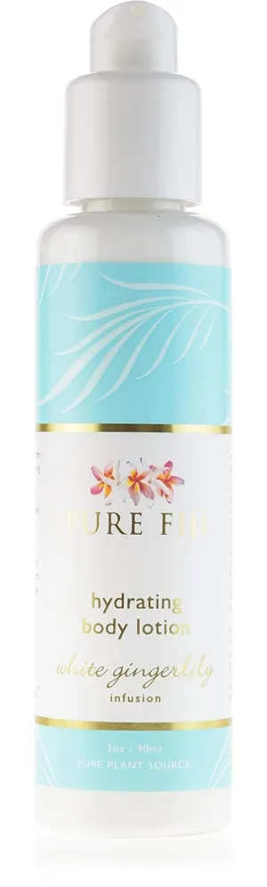 PURE FIJI Body Lotion Hydrating - Moisturizing Lotion for Dry Skin with Coconut Milk and Vitamin E, Organic Body Lotion For Women and Men, White Gingerlily Scent, 3 oz