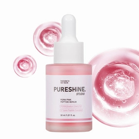 PURESHINE.STUDIO Revitalizing PDRN Pink Peptide Serum - Stem Cell Serum for Face, Korean Skin Care with Vitamin C - Advanced Anti-Aging Formula for Radiant Skin