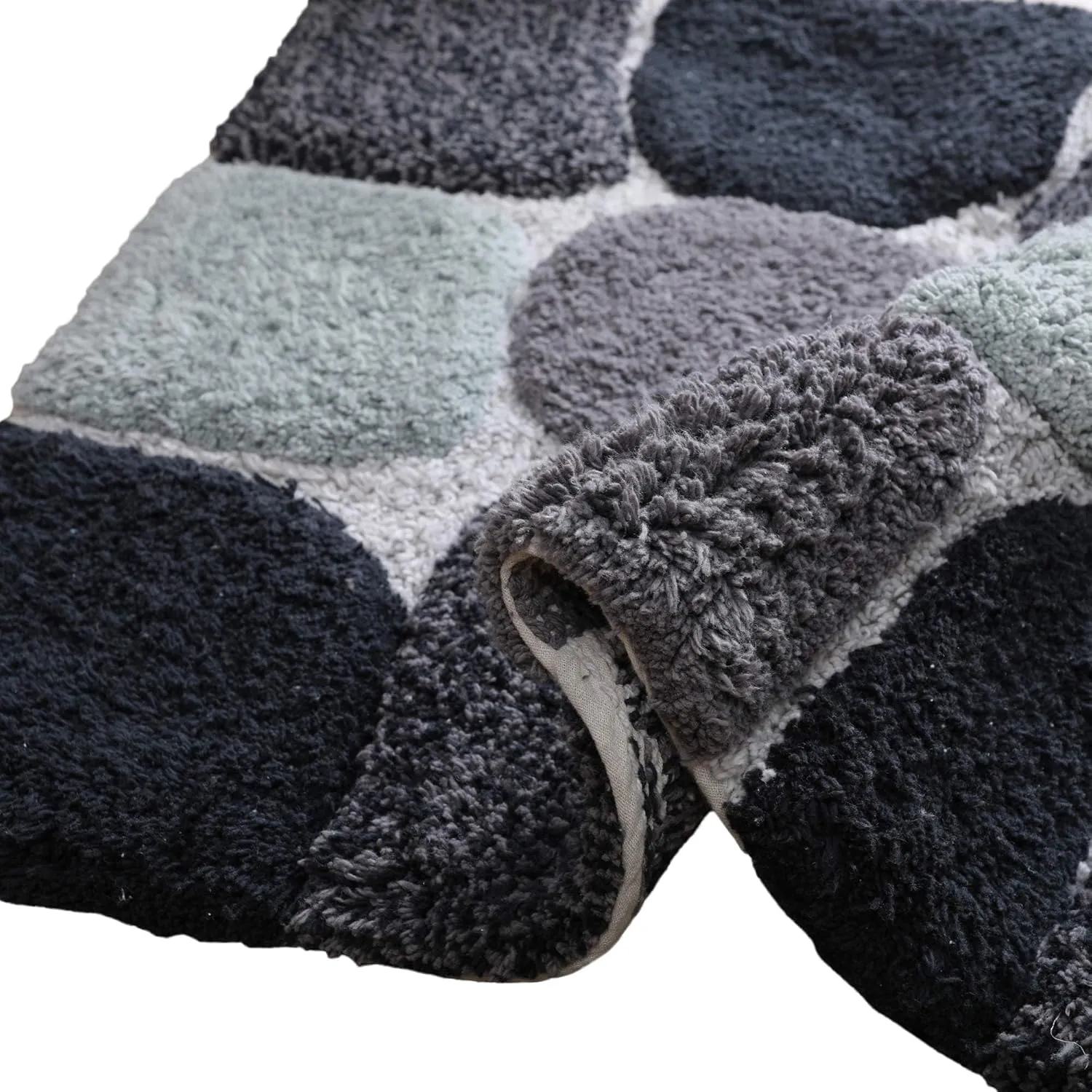 Ramanta Home Pebbles Pure Cotton Bath Runner - Grey Charcoal, Super Soft Non Slip Absorbent Luxury Bath Rug Runner for Bathroom, Kitchen, Kids Room, Machine Washable Floor Mats - 24x60 Inch