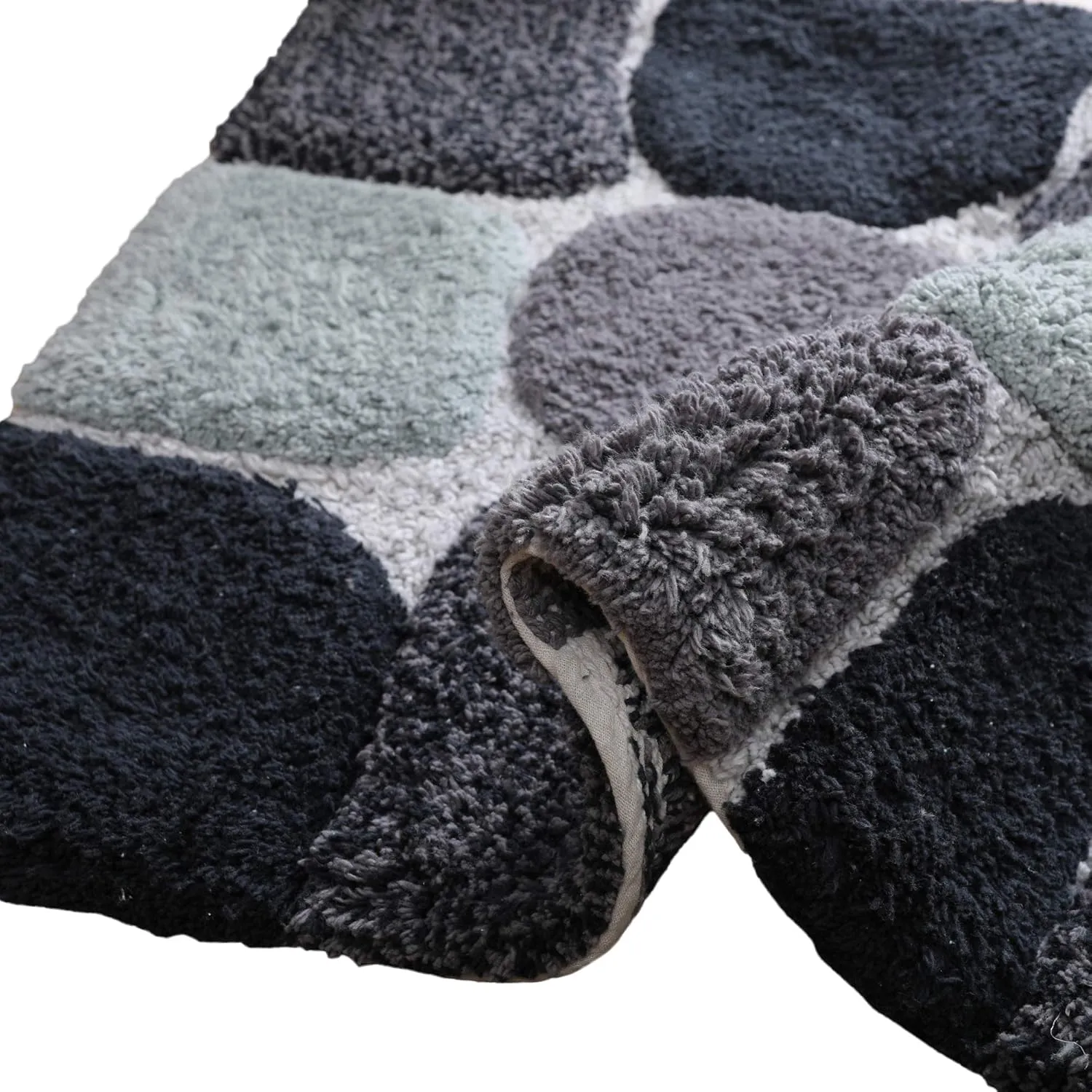 Ramanta Home Pebbles Pure Cotton Bath Runner - Grey Charcoal, Super Soft Non Slip Absorbent Luxury Bath Rug Runner for Bathroom, Kitchen, Kids Room, Machine Washable Floor Mats - 24x60 Inch