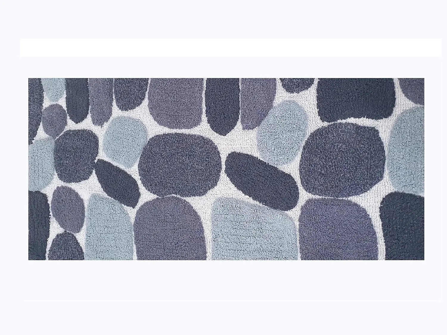 Ramanta Home Pebbles Pure Cotton Bath Runner - Grey Charcoal, Super Soft Non Slip Absorbent Luxury Bath Rug Runner for Bathroom, Kitchen, Kids Room, Machine Washable Floor Mats - 24x60 Inch