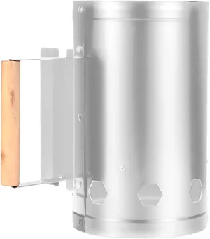 Rapid Fire Starter Can, Anti Scalding Grill Chimney Starter Anti Slip Reinforced Link for Car Camping (White)