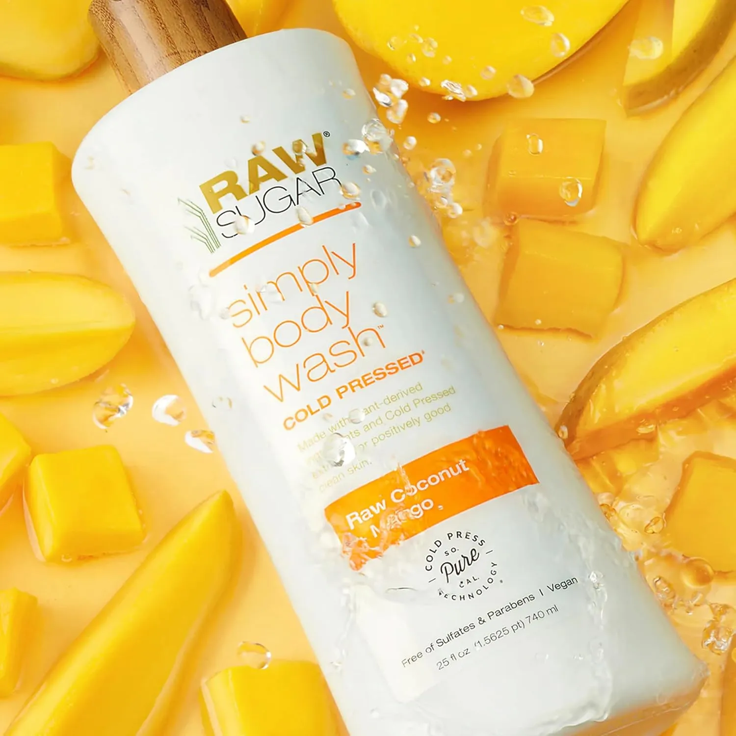 RAW SUGAR Simply Body Wash Variety Trio (25 Fl Oz, Pack of 3) Vegan Bath & Shower Gel, Raw Coconut   Mango, Pineapple   Maqui Berry   Coconut and Watermelon   Fresh Mint, No Sulfates & Parabens