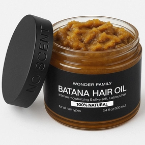 Raw Batana Oil Paste for Hair Growth – Honduran Curly Hair Oil for Frizzy Hair – Aceite de Batana Para La Caida del Cabello – Dry Scalp Care Kit with Batana Paste & Scalp Massager