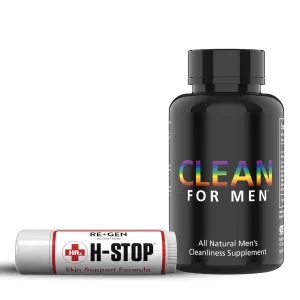 Re Gen Nutrition H Stop Lip Balm & Clean for Men Fiber Supplement with Shea Butter, Coconut and More for Clear and Healthy Skin, Natural Supplements for Bloating, Stool Softeners, Helps Cleanse Body,