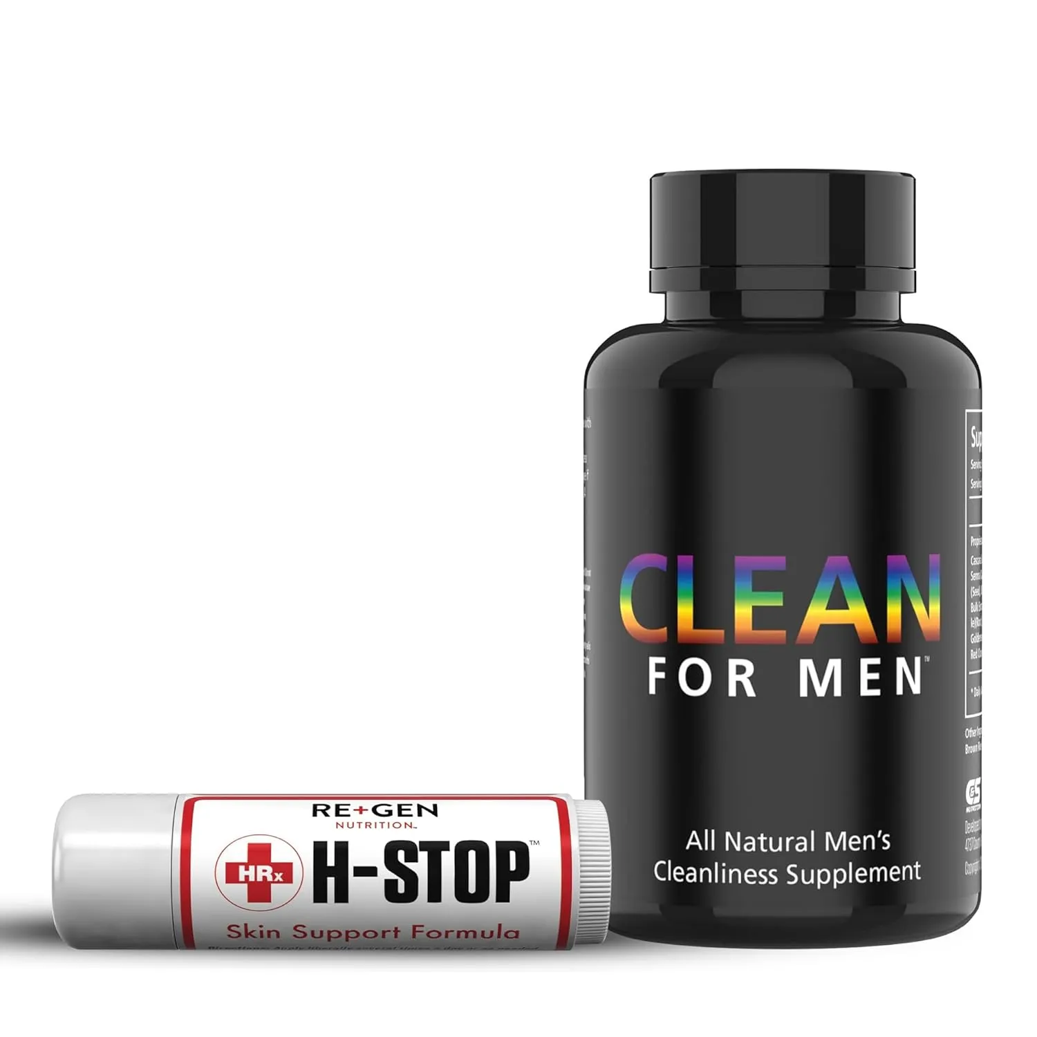 Re Gen Nutrition H Stop Lip Balm & Clean for Men Fiber Supplement with Shea Butter, Coconut and More for Clear and Healthy Skin, Natural Supplements for Bloating, Stool Softeners, Helps Cleanse Body,