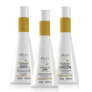 Renew Oil Home Care Kit, Anti-age, Powerful Antioxidant, High Emollient Power, Fights Free Radicals, Nutritious Shampoo 8.4 & Conditioner 8.8 & Mask 8.8 Oz Daily Care with Olive Elixir