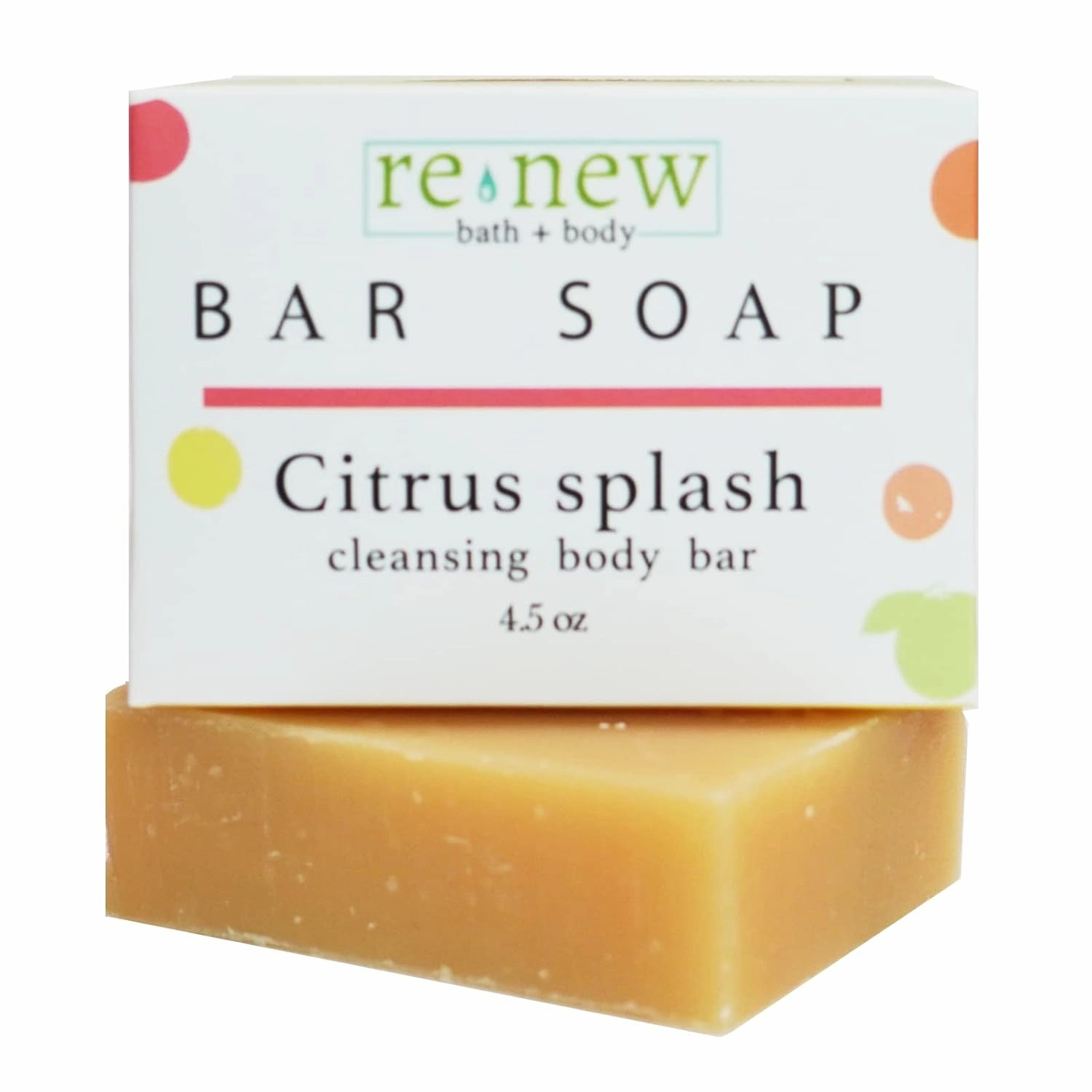renew bath   body Natural Bar Soap, Citrus Splash, Handmade in the USA by Cold Process with a Moisturizing Oil Blend Infused with Shea Butter - 5 Pack, 4.5 ounce bars