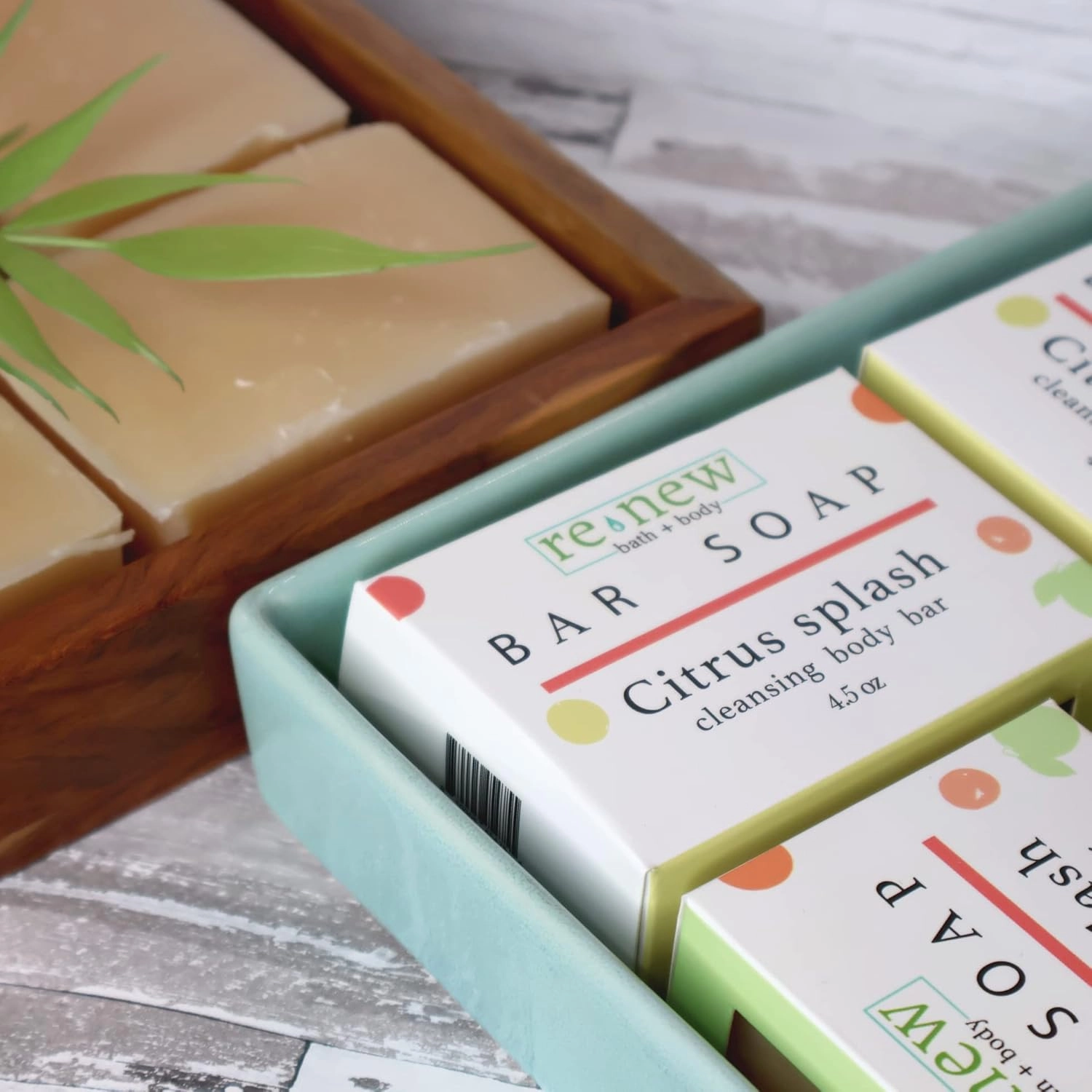 renew bath   body Natural Bar Soap, Citrus Splash, Handmade in the USA by Cold Process with a Moisturizing Oil Blend Infused with Shea Butter - 5 Pack, 4.5 ounce bars