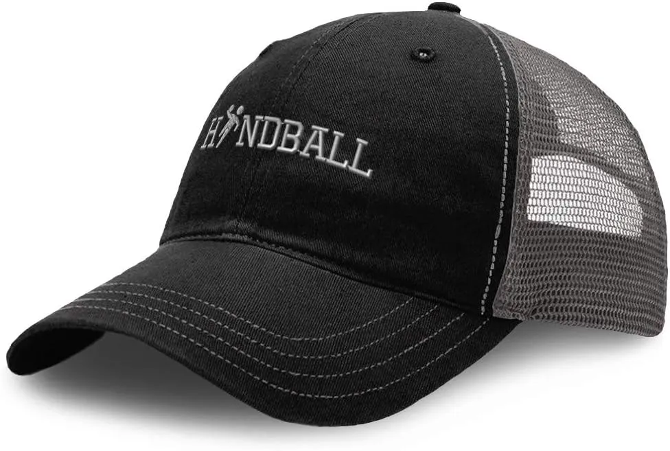 Richardson Trucker Mesh Hat Handball B Embroidery Cotton Dad Hats for Men & Women Snapback Black Charcoal
