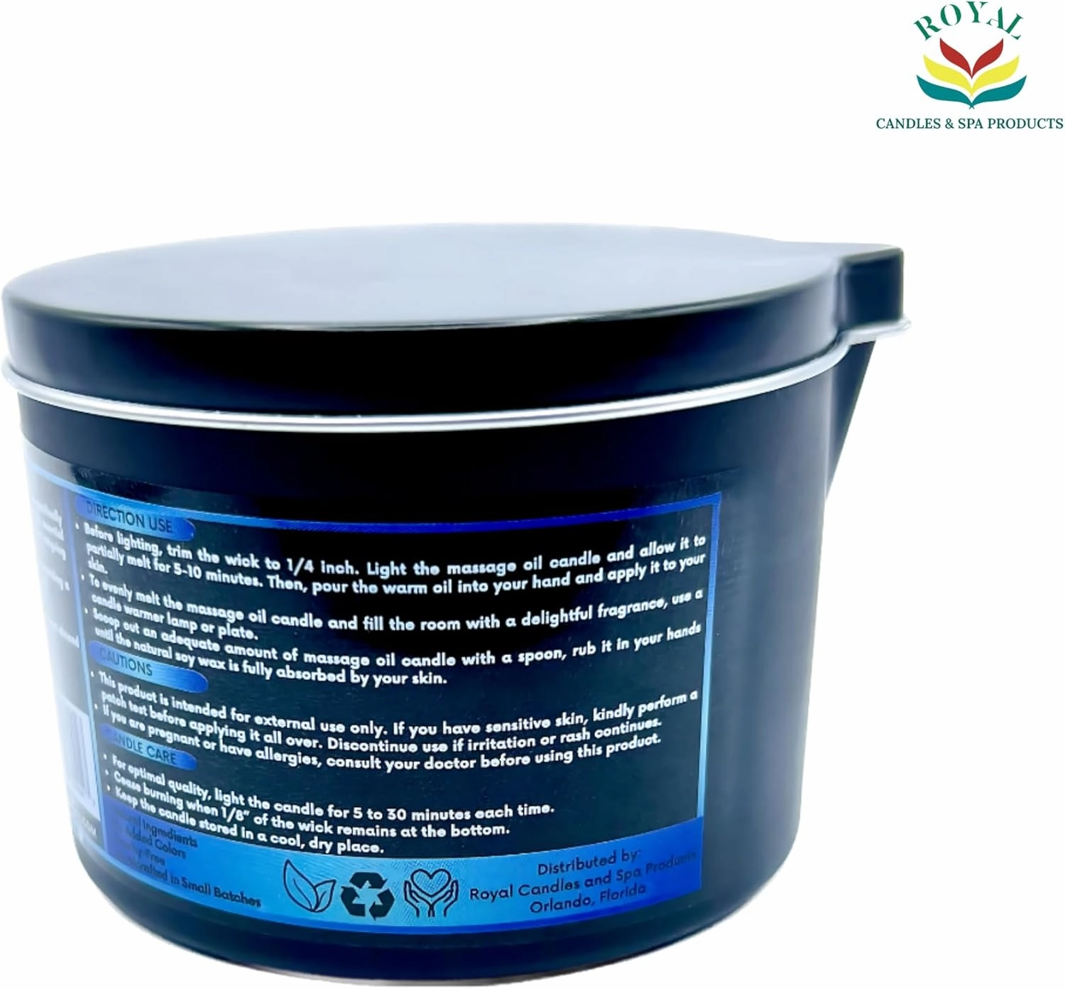 Royal Collagen Massage Oil Candle, Body Massage Oil Candle, Candle Massage Oil, Collagen Massage Oil Candle, Aromatherapy Candle, Couple Massage Oil Candle, 6 oz. with Pouring spout - Orange Scent