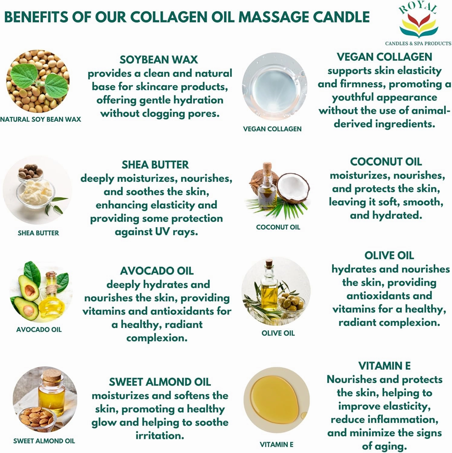 Royal Collagen Massage Oil Candle, Body Massage Oil Candle, Candle Massage Oil, Collagen Massage Oil Candle, Aromatherapy Candle, Couple Massage Oil Candle, 6 oz. with Pouring spout - Orange Scent
