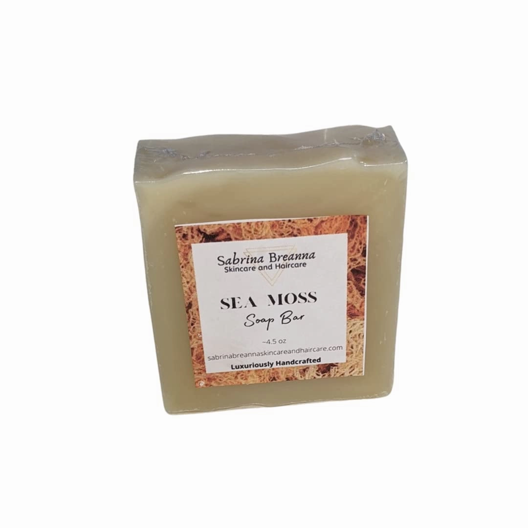 Sea Moss Soap 5 Bar| Handmade| For All Skin Types Acne, Eczema, Psoriasis | Shea Butter, All Natural, Body and Face, Dr. Sebi Inspired, Vegan, Gluten Free, Men & Women, Moisturizing, Essential Oils