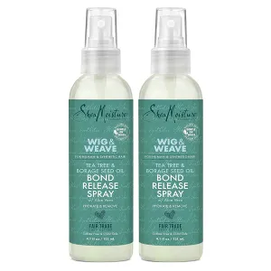 SheaMoisture Bond Release Hair Spray for Wig and Weave, Tea Tree Oil, Borage Seed Oil & Aloe Vera, Alcohol Free Hairspray to Soften and Remove Wig Glue & Weave Adhesive, 2 Pack - 4.1 Fl Oz Ea