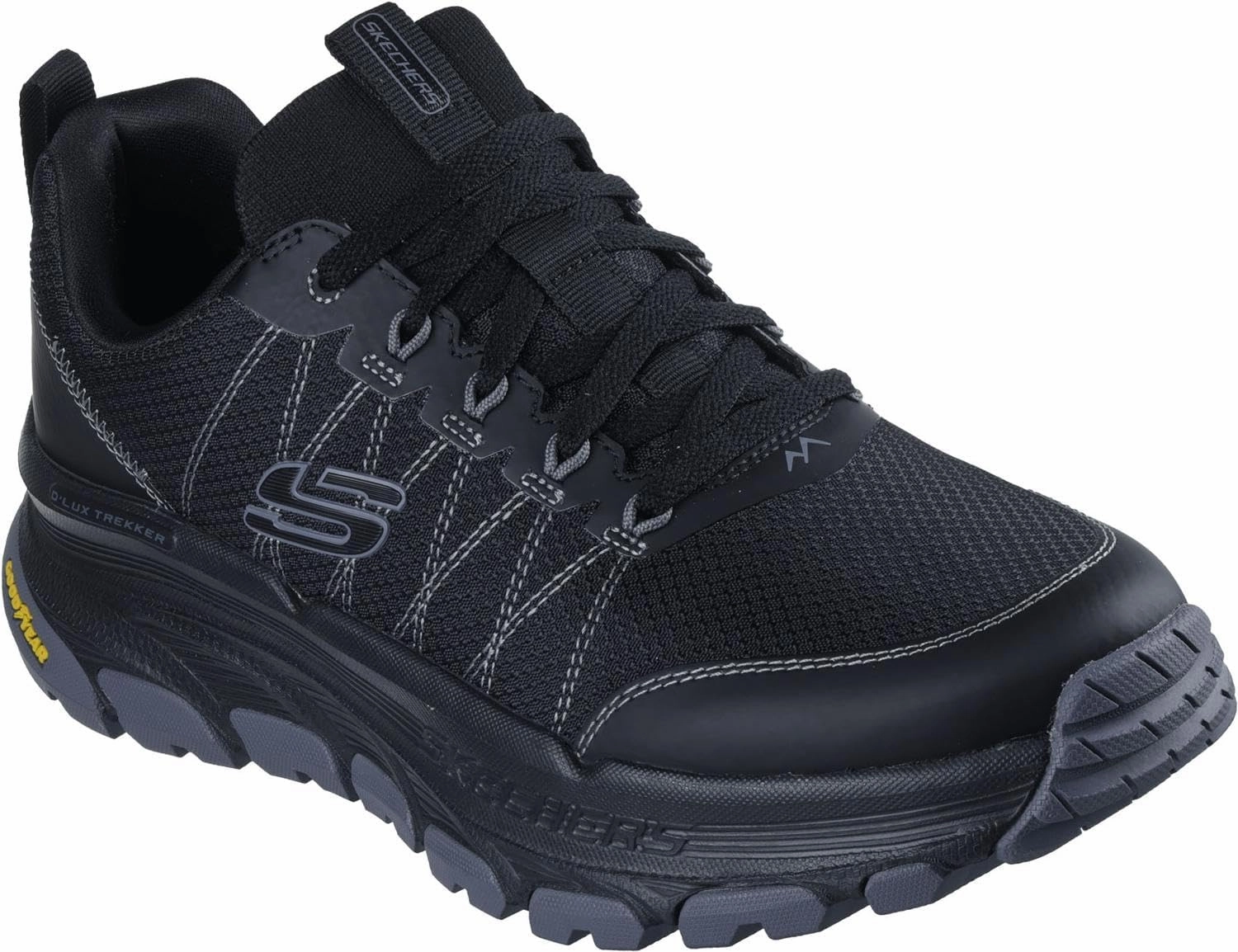 Skechers - Mens Relaxed Fit: D'Lux Trekker - Toughtwill Sneakers, Color Black/Charcoal, Size: 7 M US