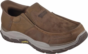 Skechers - Mens Relaxed Fit: Respected - Proximo Slip On Shoes, Color Desert, Size: 8.5 XW US