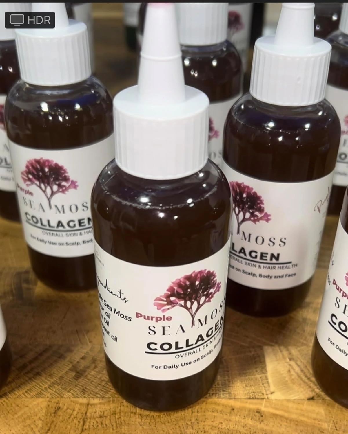 Skin and Hair Oil (Purple Sea Moss - Skin and Scalp Seamoss Oil with Collagen, Olive Oil and Coconut Oil - Hydrating Collagen Oil for Skin Tightening and Scalp Care)