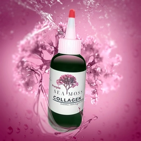 Skin and Hair Oil (Purple Sea Moss - Skin and Scalp Seamoss Oil with Collagen, Olive Oil and Coconut Oil - Hydrating Collagen Oil for Skin Tightening and Scalp Care)