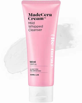 SKINRxLAB Made Cera Cream Mild Whipped Cleanser 100ml (3.38 fl.oz.) - Hydrating and Trouble Soothing Facial Cleansing Foam with Cica and Aloe Extracts for Pore Clarifying Cleanser for Sensitive Skin
