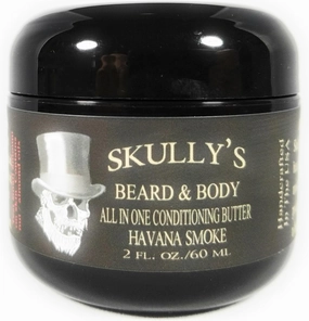 Skully's Havana Smoke Tobacco & Peppermint Scented Beard Butter 2 oz. (Beard & Body All in One Conditioning Butter) Soft, Beard Butter for Men