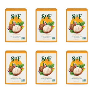 SoF Triple Milled Bar Soap - With Coconut Oil & Organic Shea Butter- Vegan & Non GMO- Free From Phthalates, Sulfates & Parabens- Shea Butter - 6 oz Bar 6 Bars