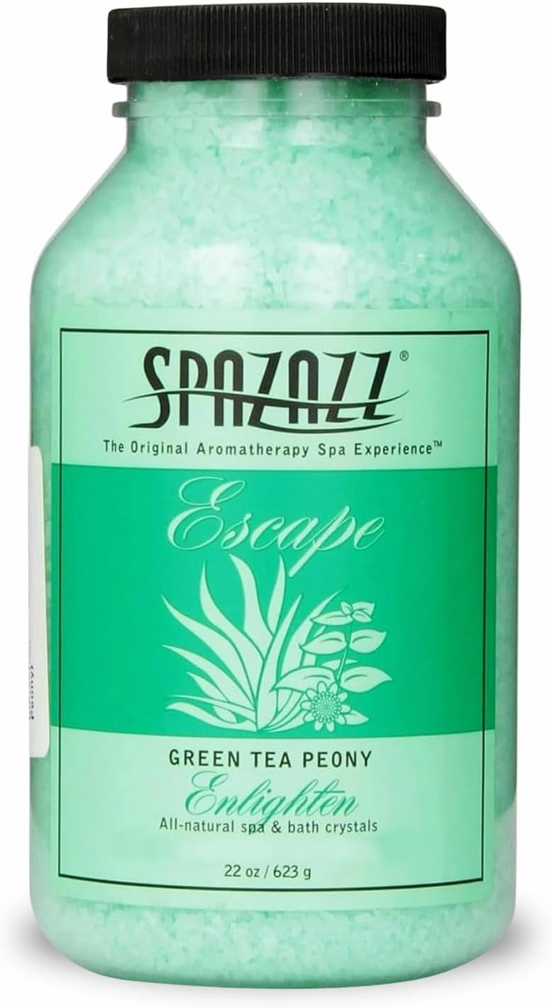 Spazazz SPZ-109 Escape Aromatherapy Crystals Container, 22-Ounce, Green Tea Peony Enlighten