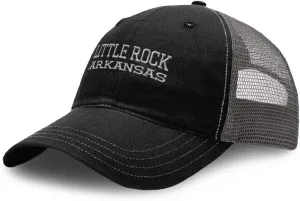 Speedy Pros Baseball Cap Arkansas Little Rock USA State Embroidery Cotton Soft Mesh Cap Snapback Black Charcoal Design Only